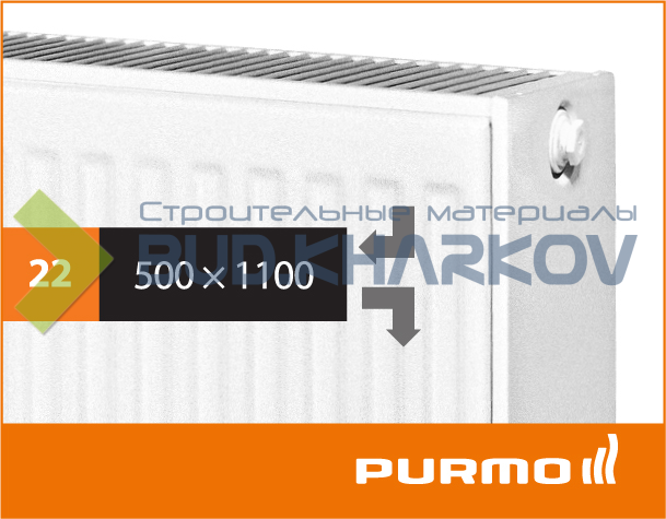 Стальной  панельный радиатор PURMO Compact 22 500x 1100