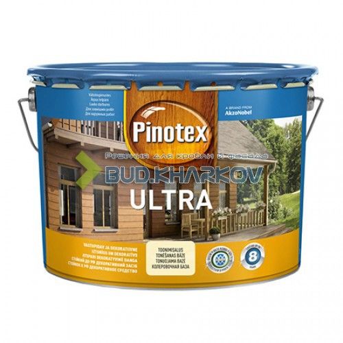 Pinotex Ultra высокоустойчивое средство для защиты древесины 10 л 