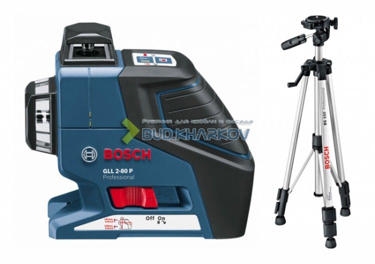 Лінійний лазерний нівелір Bosch GLL 2-80 P Professional + Штатив BS 150