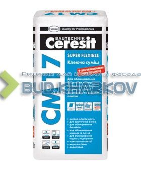 CM-17 "Ceresit" Клей для плитки эластичный 25 кг