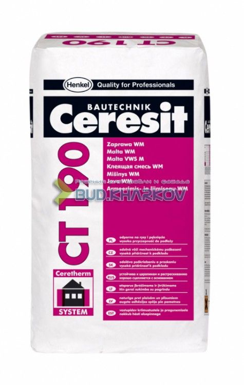 CT-190 "Ceresit" Смесь МВ для крепления плит из минеральной ваты 25 кг