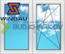Окно металлопластиковое Winbau Optimum размер 1440х1420 (9-ти этажный дом)